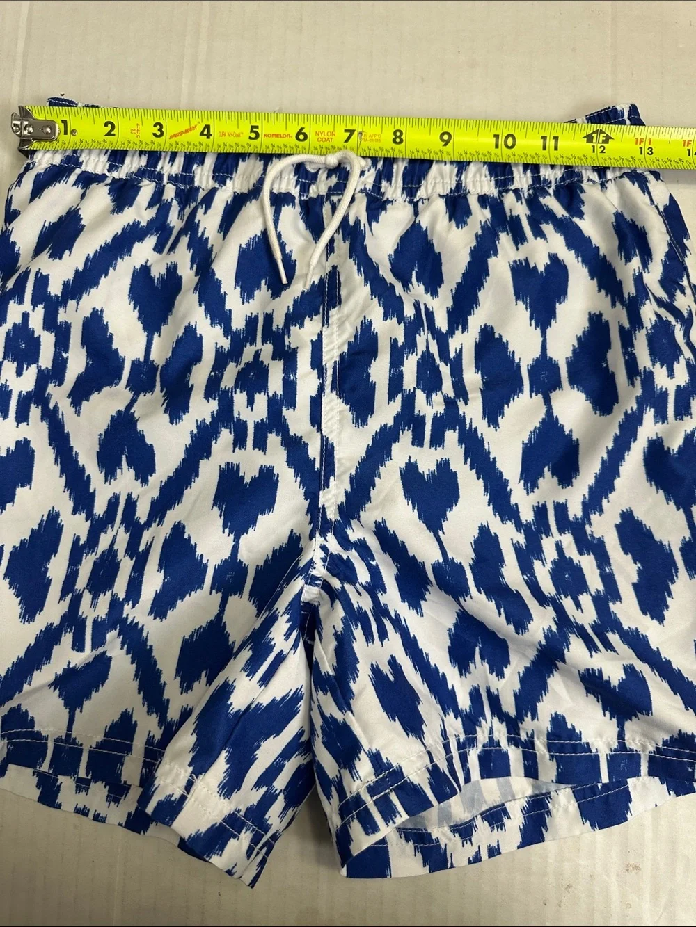 Janie and Jack Blue White Swim Shorts Youth Size 12 Lined‎ Swimwear Trunks